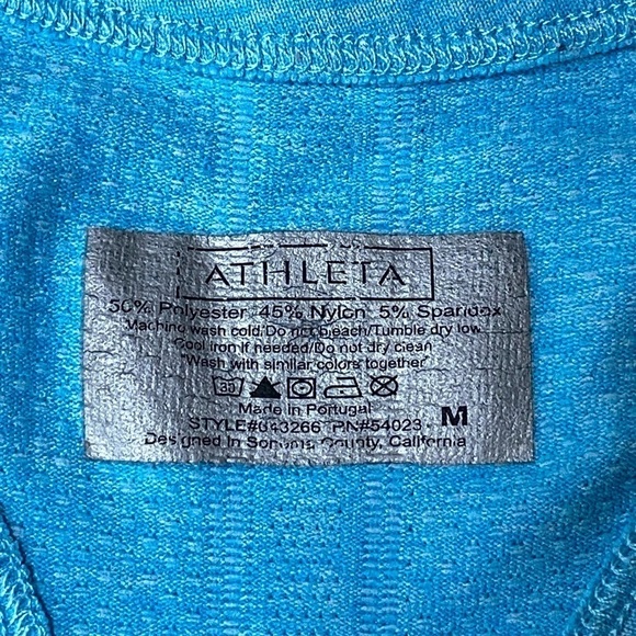 Athleta Tank Women's Sz M Fastest Track Racerback Seamless Blue Ruched #643266 - Picture 3 of 5